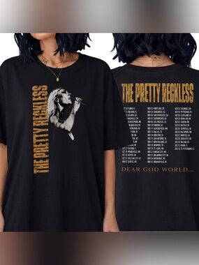 The Pretty Reckless Dear God World Tour Concert Band Merch Vintage Black T-Shirt